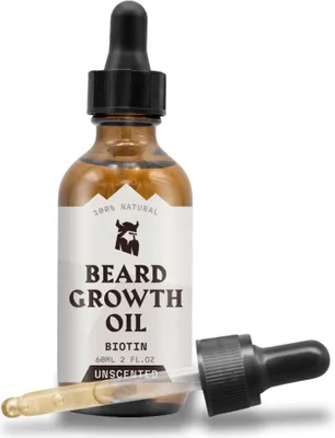 Immagine prodotto di Olio per la crescita della barba con biotina per uomo - Senza profumo