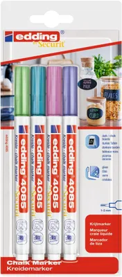 Produktbild von Kreidemarker edding 4085 4er-Blister sortiert metallic Packung mit 10 Stück
