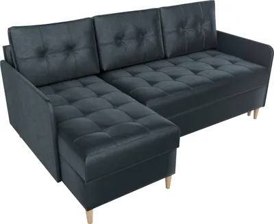 Produktbild von BroMARKT Ecksofa mit Schlaffunktion und Bettkasten Fado Graphit Samtstoff Links