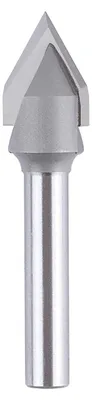 Imagen del producto de Fresa en V de 60°, diámetro de corte de 12 mm, vástago de 6 mm, para mecanizado de madera con CNC