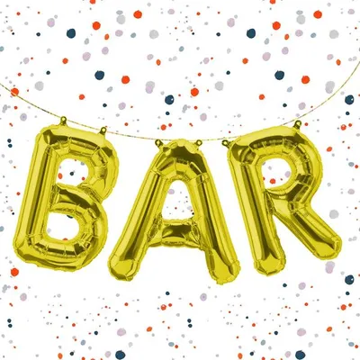 Produktbild von Folienballon Schriftzug Bar, Gold, ca. 80 cm für Luftbefüllung