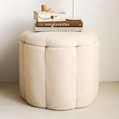 Produktbild von Petite Amélie Sitzhocker mit Stauraum Fleur XL - Beige