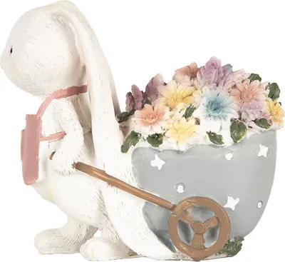 Immagine prodotto di Clayre & Eef figurina decorativa coniglio 11x6x10 cm plastica bianca