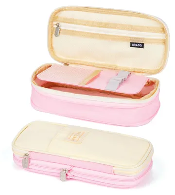 Produktbild von Großes, erweiterbares Federmäppchen für Mädchen, Teenager, Kinder, Jungen, Schüler und Erwachsene mit viel Stauraum, rosa.