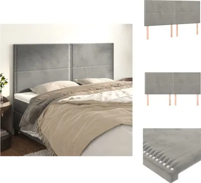 Produktbild von vidaXL Kopfteile 4 Stk. Hellgrau 100x5x78/88 cm Samt -  Kopf- & Fußenden