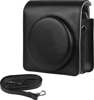 Zdjęcie produktu dla Torba na przenośny aparat natychmiastowy – torba zpoliuretan skóry z paskiem na ramię, kompatybilna z aparatem natychmiastowym Fujifilm Fuji SQUARE SQ1