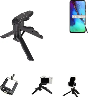 Produktbild von K-S-Trade Stativ Tisch-Ständer Dreibein Handy-Stativ Ständer kompatibel mit Motorola Moto G Stylus Mini-Stativ Smartphone Tripod Handy-Stativ aus