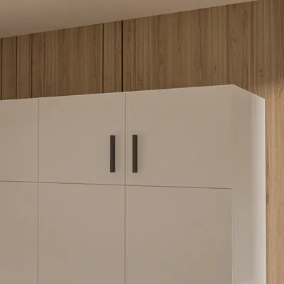 Produktbild von Forte TRAWEN Kleiderschrank-Aufsatz 90, Zusatzstauraum für Kleiderschrank, 2-türig, Schlafzimmer, Holzwerkstoff, Weiß, 88,9 cm breit x 38,1 cm hoch x 54,2 cm tief