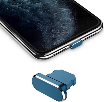 Produktbild von Cadorabo Schutzkappe für Apple iPhone in Blau Staub Schutz Stecker Stöpsel Ladeanschluss