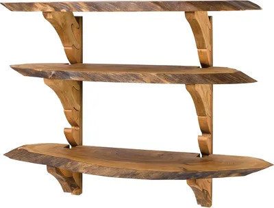 Zdjęcie produktu dla Elegancka brązowa drewniana półka do salonu i biura