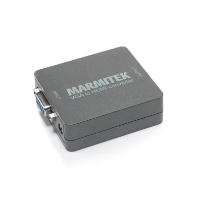 Produktbild von VGA auf HDMI Adapter - Marmitek Connect VH51 - Konverter PC zu Beamer - 3,5 mm Audio-Anschluß - Full HD - Keine Software notwendig - 720 oder 1080P selbst wählen - automatische Zoomfunktion