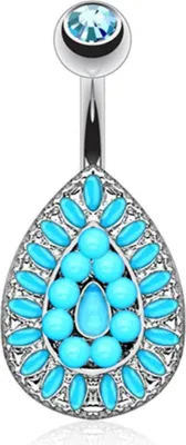 Produktbild von Bauchnabelpiercing: Türkis Tropfen Piercing