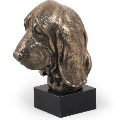 Image de Chien de chasse de Basset - Statue de chien, buste sur socle en pierre, statue, trophée pour exposition canine de la marque Art-Dog