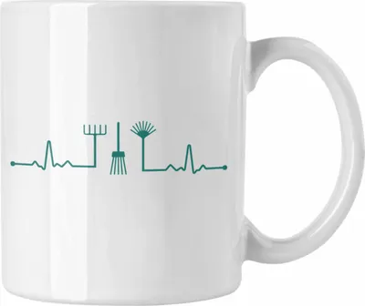 Produktbild von Trendation - Herzschlag Gärtner Tasse mit Spruch Garten Hobbygärtner Geschenk Lustig Gärtnerin Geschenkidee (Weiß)