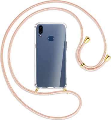 Produktbild von Handykette Backcover-Schutzhülle mit Band (Metall goldfarben) für Samsung Galaxy A10s - rose peach