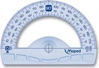 Obrázek produktu pro Maped 242180, Půlkruh, Modrá, Průsvitné, Plast, 120 mm, Závěsný sáček, 1 kusů