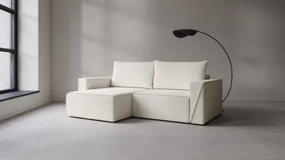 Produktbild von AX LIVING Mirani Creme kleines Ecksofa mit Schlaffunktion 245 cm breit