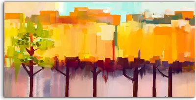 Produktbild von Coloray Acrylbild 140x70  Wandbild Acrylbilder Abstrakte Bunte Malerei Landschaft