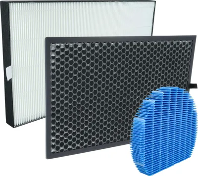 Produktbild von vhbw 3-teiliges Filter-Set Ersatz für Sharp FZ-D60HFE für Luftreiniger - HEPA-Filter, Aktivkohlefilter, Befeuchtungselement