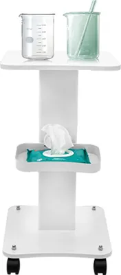 Immagine prodotto di Carrello da salone, metallo resistente e ABS, alta capacità di carico, BIANCO