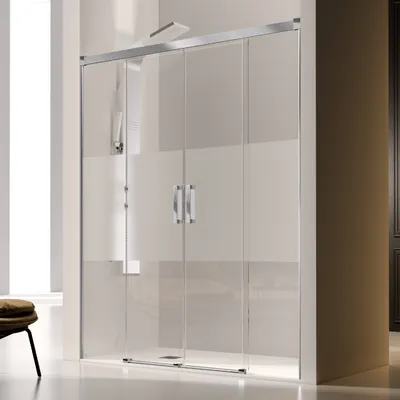 Produktbild von Duschwand für Nische mit 2 Schiebetüren GLASÉ - 180 cm 6mm