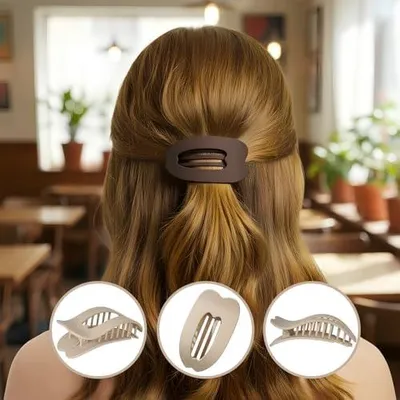 Produktbild von 4 Haarklammern für Damen, flache rutschfeste Haarspangen im französischen Entenschnabel-Design für dünnes und dickes Haar