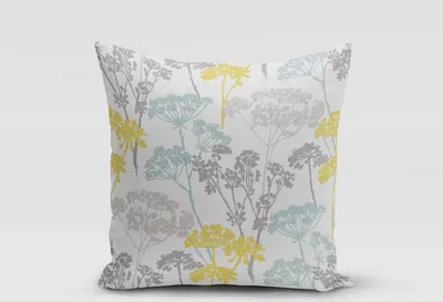 Produktbild von SCHÖNER LEBEN. Kissenhülle Blumen Gräser Mineral blau grün grau Größe 60x60cm (HxB) 60x60cm (HxB) Größe