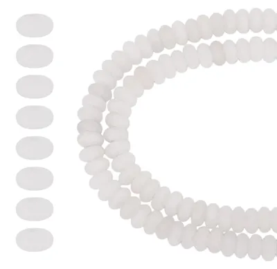 Productafbeelding van Jade Kralen 167 Stuks - Natuurlijke Witte Edelsteen - Rondelle Vorm - 4 Mm Diameter - Mat Afwerking - Sieraden Maken