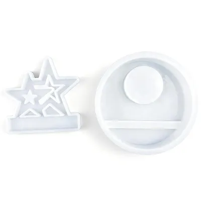 Produktbild von 2 Stück Silikonformen Gießformen Kerzenhalter, Gießformen Gips, DIY Silikonform Einschieber Silikonform Stern für Epoxidharz, Gips, Beton