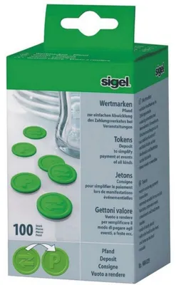Obrázok produktu pre SIGEL WM009 SIGEL Wertchips Pfand grün, 100 St.