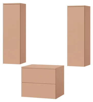 Obrázok produktu pre 3-dielna kúpeľňová zostava: spodná skrinka + 2 vysoké skrinky Color Alpaka (2S 60 + 1D 100 x 2)