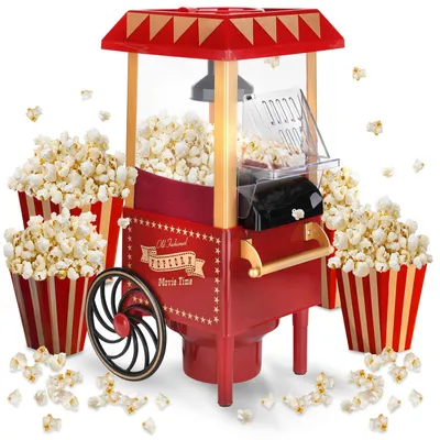 Produktbild von NK Popcornmaschine Retro 1.200W Heißluft – Popcorn Maker Ohne Öl, 0.3L Klein und
