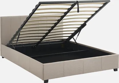 Produktbild von sweeek - Boxbett mit Lattenrost und Kopfteil, 140 x 190cm - Beige