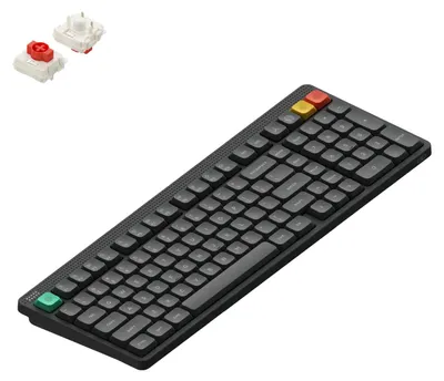 Produktbild von NuPhy Node 100 Kabellose Mechanische Tastatur Low Profile, ANSI US, Bluetooth, 2.4GHz,USB-C, Ink Gray, Red nano