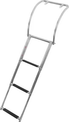 Produktbild von 3-Stufen-Ponton-Bootsleiter aus Edelstahl, robust, faltbar, teleskopierbar, Innenbord-Schwimmdeck mit gewölbtem Griff
