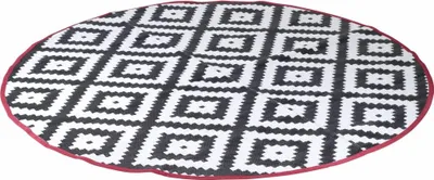 Produktbild von Bo-Camp Outdoor-Teppich Chill mat Falconwood 2 m Rund Schwarz und Weiß