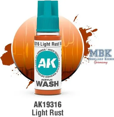 Produktbild von AK Interactive S.L. AK-19316 LIGHT RUST ACRYLIC WASH