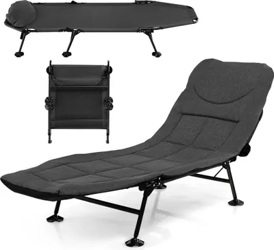 Produktbild von Klappbares Campingbett mit Abnehmbarer Matratze 194 x 66 x 29 cm Grau