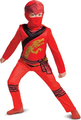 Zdjęcie produktu dla Disguise Oficjalny kostium Lego Ninjago dla dzieci i chłopców, fantazyjny kostium ninja dla dzieci i chłopców, kostium ninja na Halloween dla dzieci, chłopców, Kai, czerwony