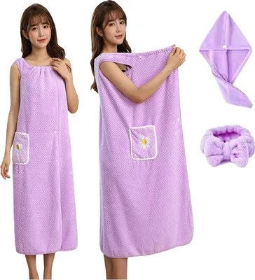 Produktbild von Dámský župan, osuška z plyše, ultra měkká - TOALINA Purple
