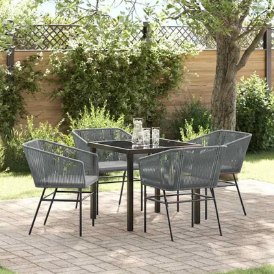 Produktbild von Maison Exclusive - Garten Essgruppe 5 pcs Grau Pulverbeschichteter Stahl