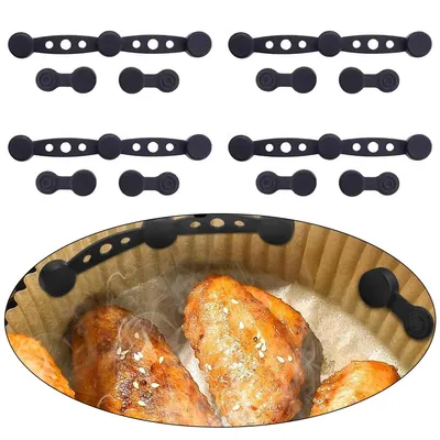 Produktbild von Silikon-Magnetclips 12 Stück, hitzebeständige Fixierclips für Heißluftfritteusen, Backpapier sicher befestigen beim Kochen und Backen