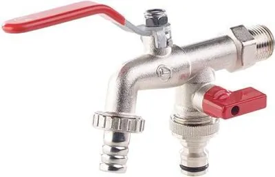 Produktbild von Wasserhahn doppelt Kugelventil Doppelwasserhahn