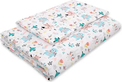 Image de Parure de lit enfant avec garnissage 135x100 cm - oursons bleus
