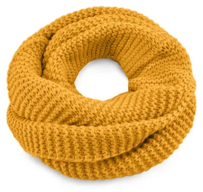 Imagen del producto de Bufanda de punto Damen, bufanda de cuello alto, bufanda tubular, bufanda de invierno, color liso, marca Neverless®, color mostaza, talla única