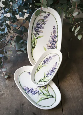 Obrázok produktu pre Hermia Concept, PRC0011, sada tanierov (2 ks), fialová, 100 % keramika, 29 x 17 x 2 cm