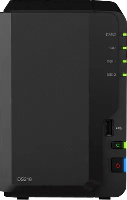 Produktbild von Synology Disk Station DS218 - NAS-Server - 2 Schächte - SATA 6Gb/s - RAID 0, 1, JBOD - RAM 2 GB