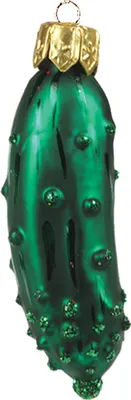 Produktbild von Christbaumschmuck Weihnachtsgurke klein Glas 5cm grün