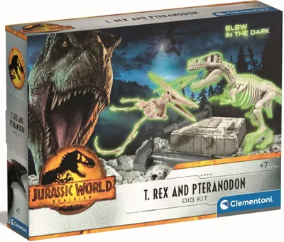 Produktbild von Jurassic World 3 Ausgrabungs Set T Rex & Pteranodon, Experimentierkasten