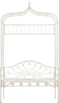 Immagine prodotto di Panchina da giardino 122 cm in ferro bianco antico